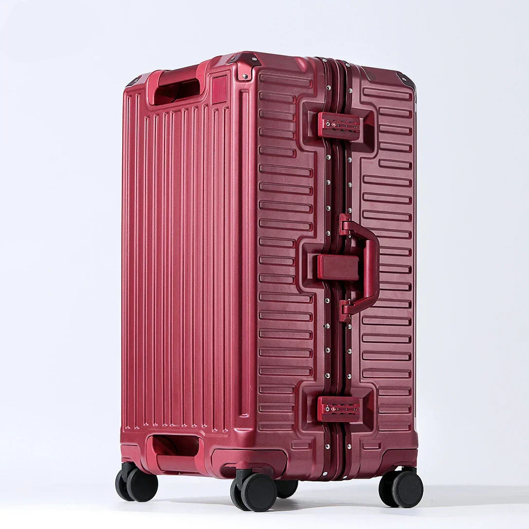 Wide-Handle Hard Shell Suitcase with 360° Spinner Wheels