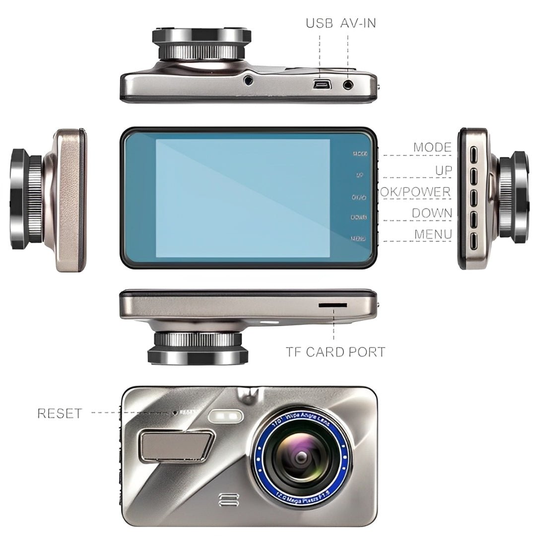 Wireless Front and Rear Dash Cam with Night Vision