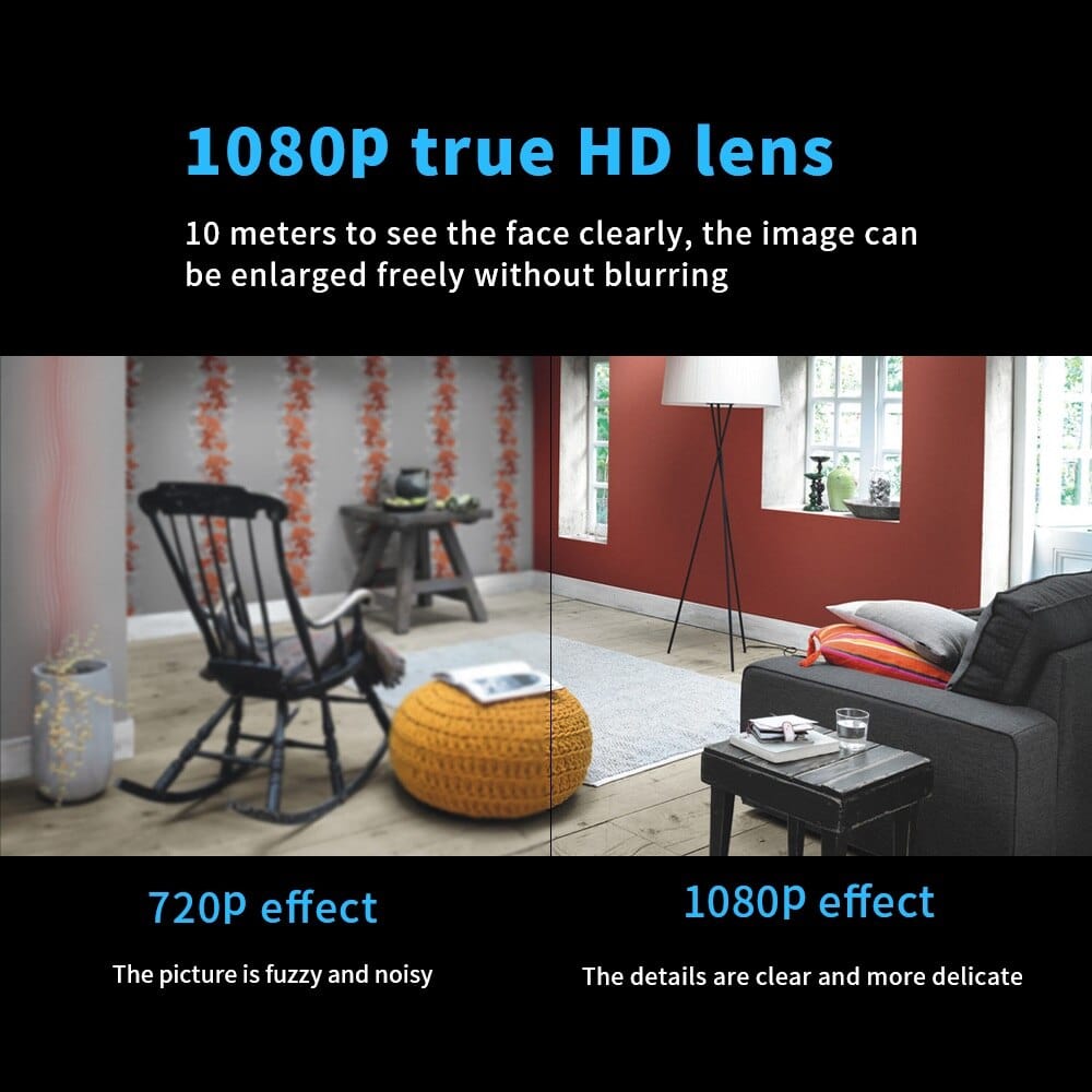 Wireless Night Vision Home Security Camera - Compact Indoor Design