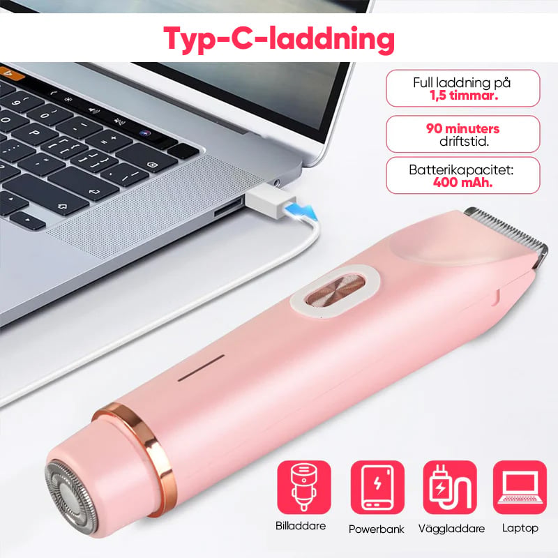 Women's 2-in-1 Electric Shaver and Bikini Trimmer