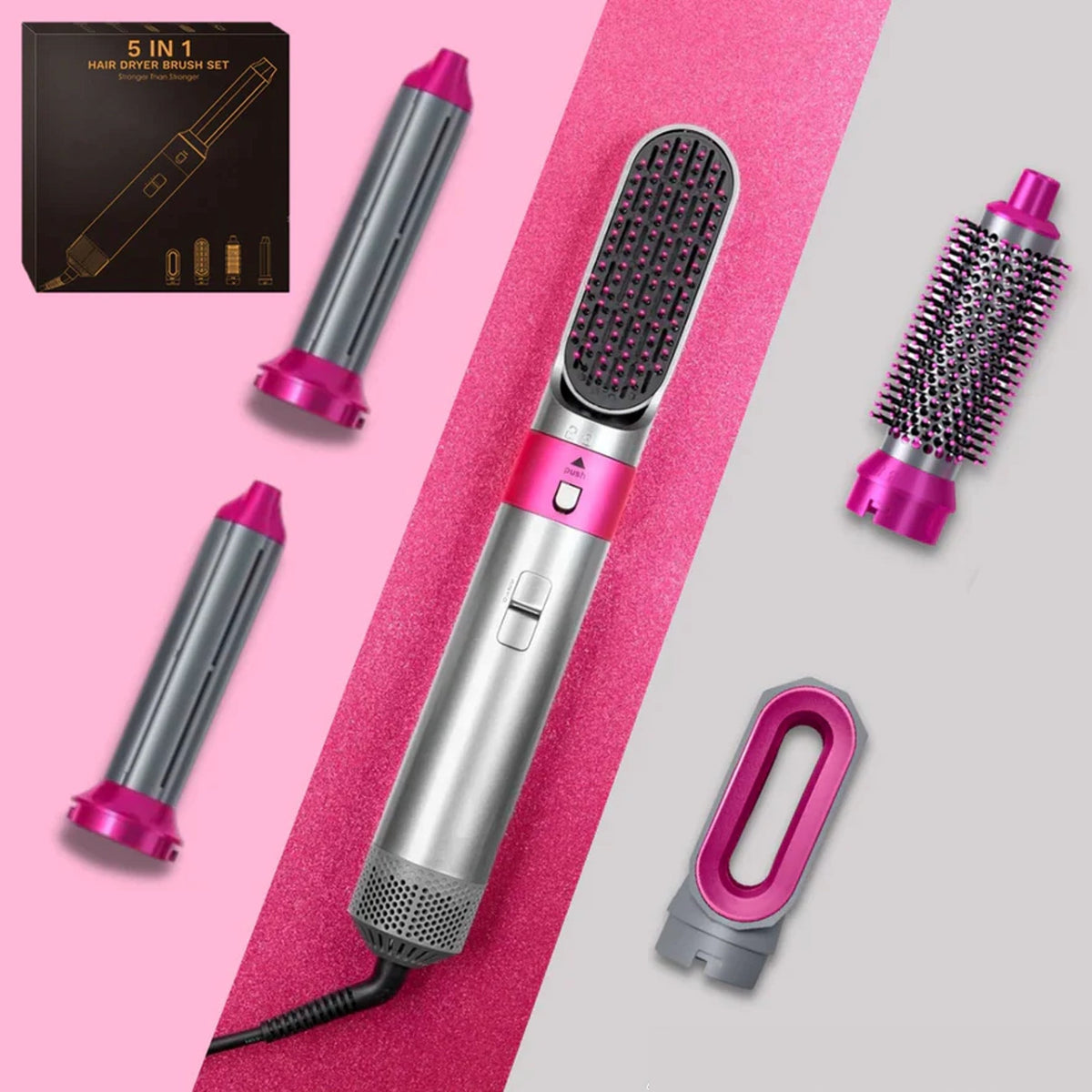 Women's 5-in-1 Hair Styler with Curling & Straightening Attachments