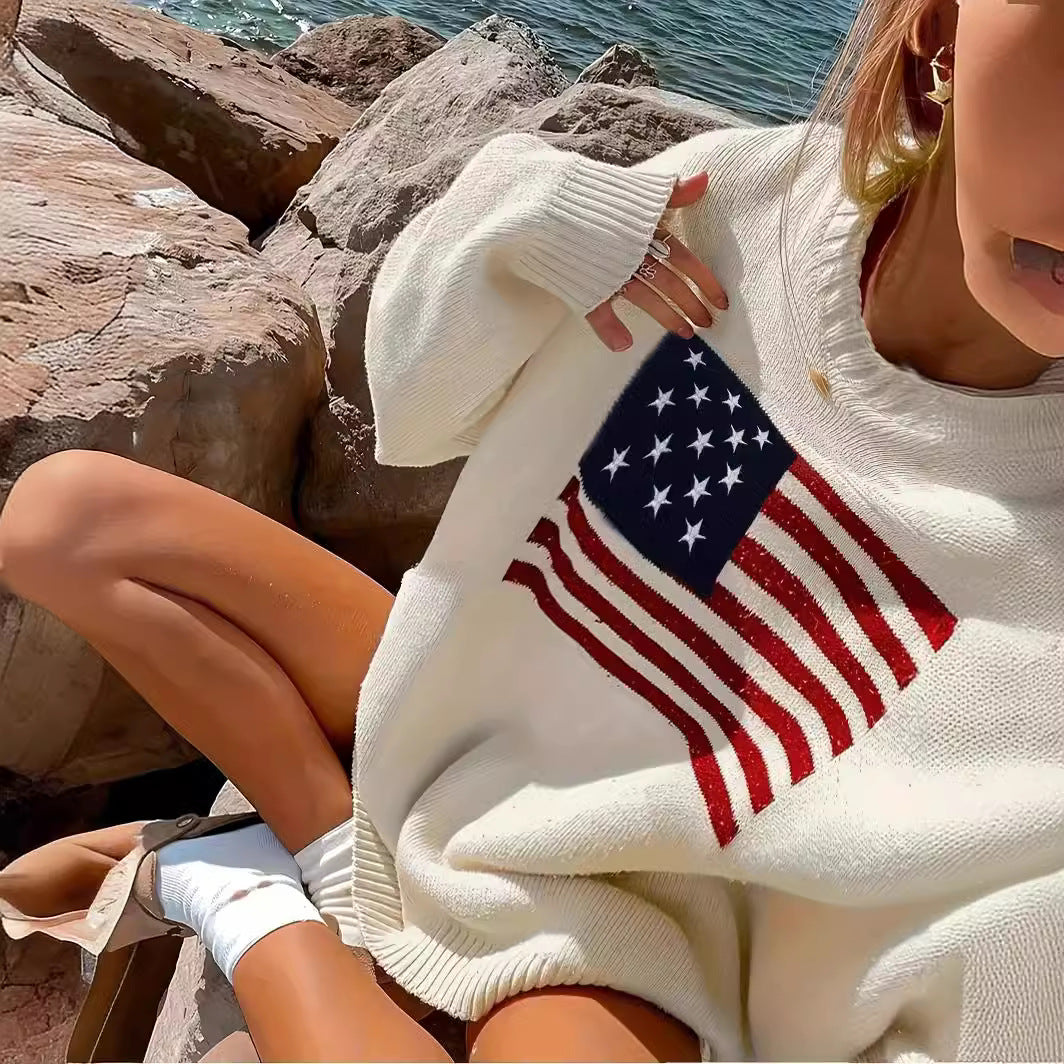 Women's American Flag Sweater