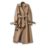 Women's Classic Double-Breasted Belted Trench Coat