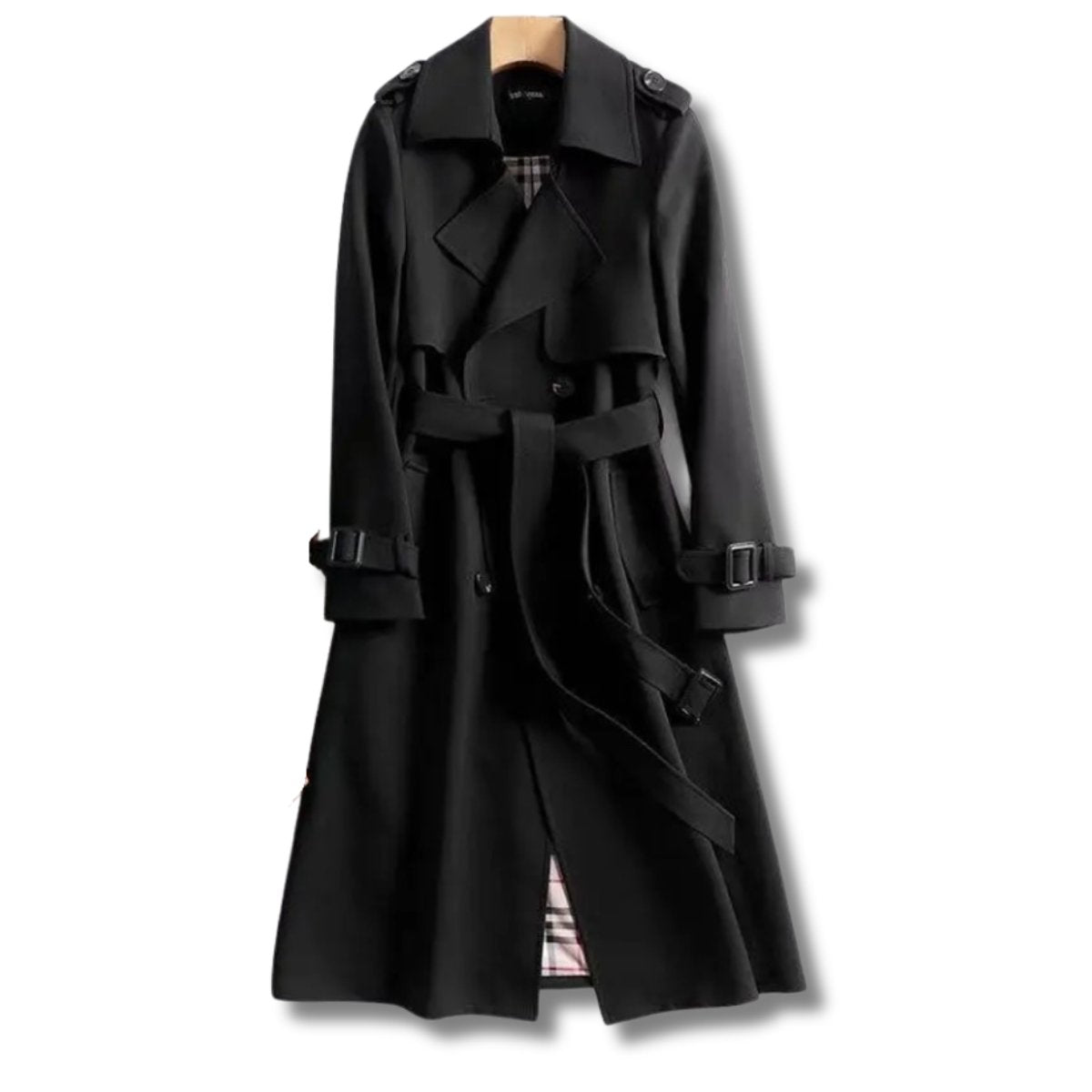 Women's Classic Double-Breasted Belted Trench Coat