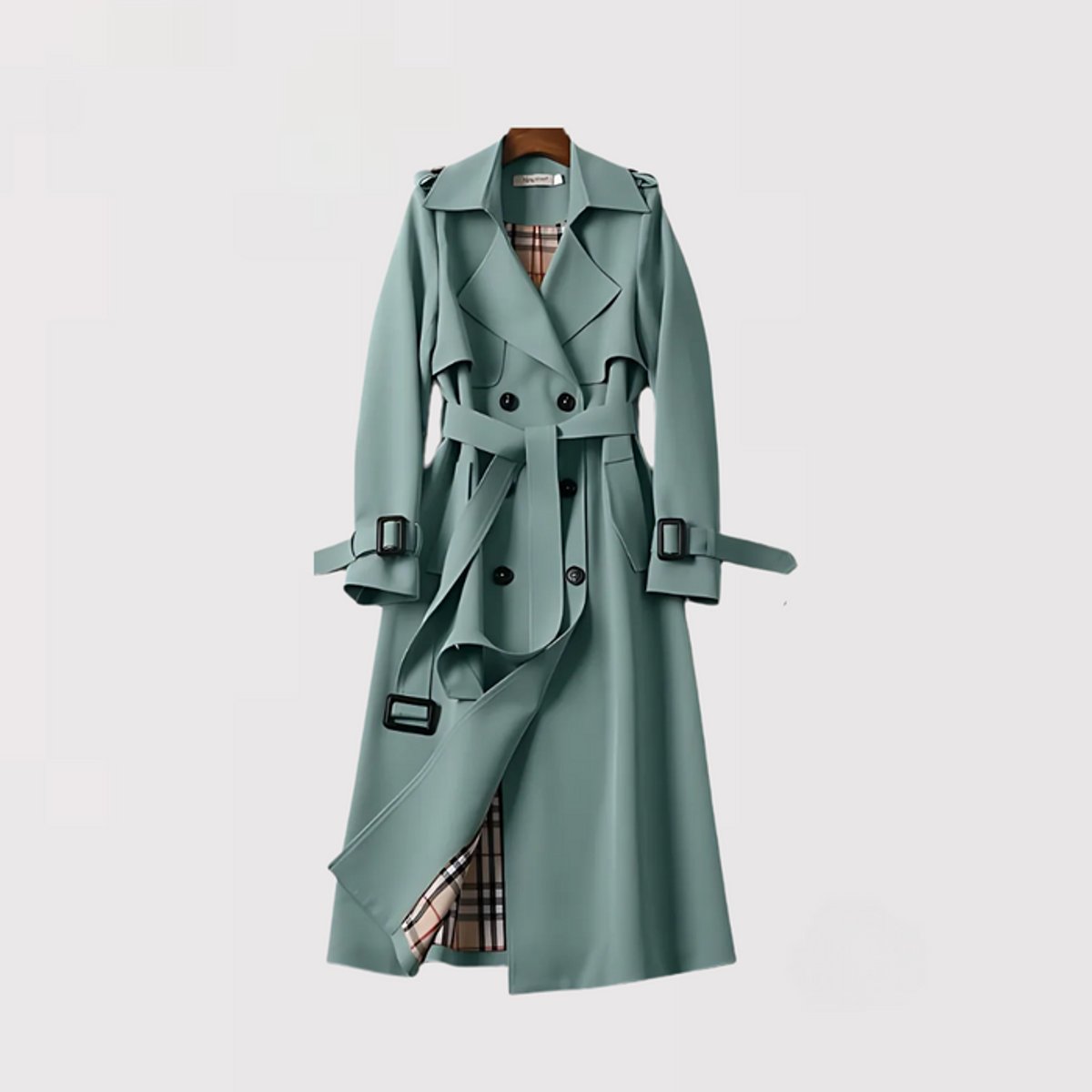Women's Classic Double-Breasted Belted Trench Coat