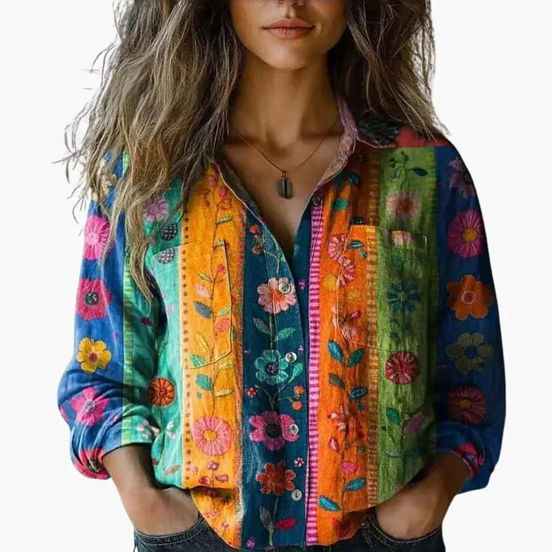 Women's Classic Long-Sleeve Button-Down Shirt