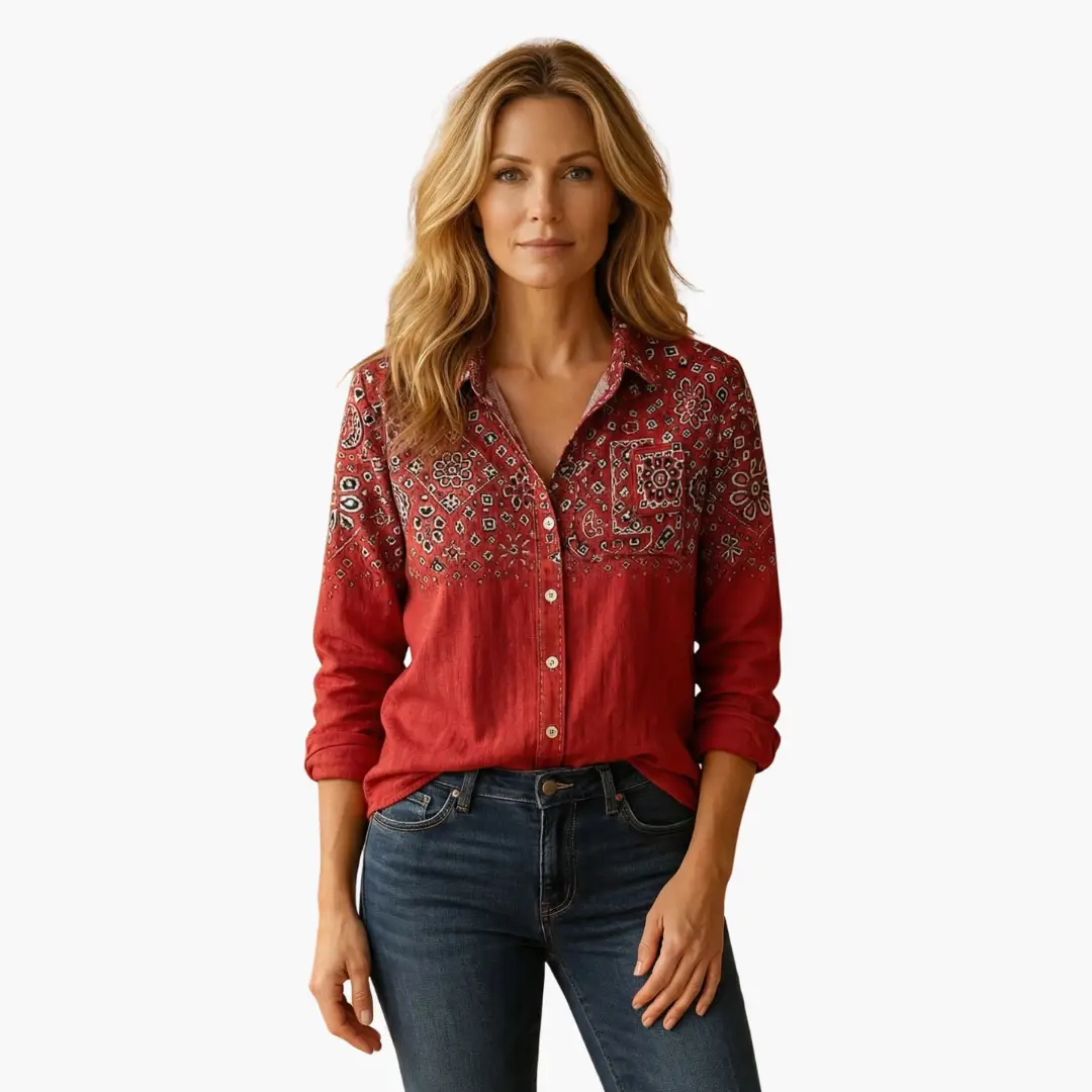 Women's Classic Long-Sleeve Button-Down Shirt