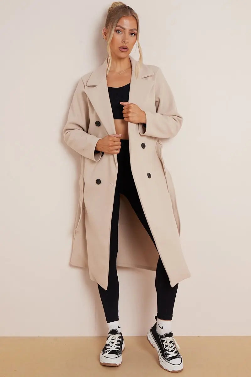 Women's Double-Breasted Long Coat