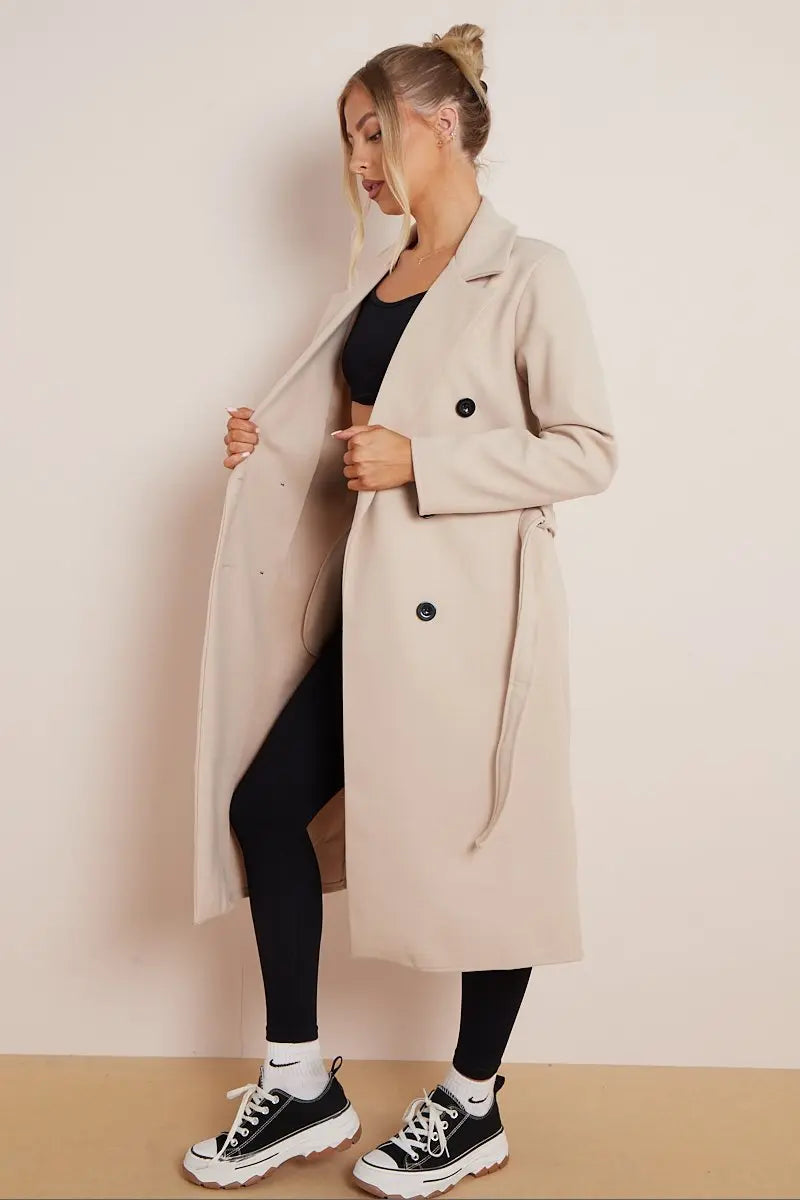 Women's Double-Breasted Long Coat