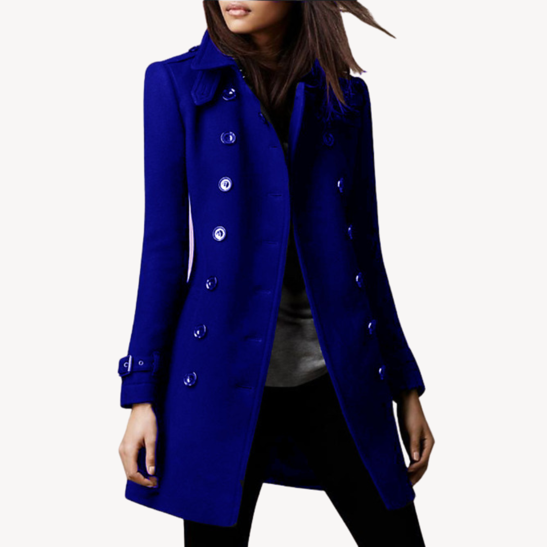 Women's Double-Breasted Mid-Length Peacoat