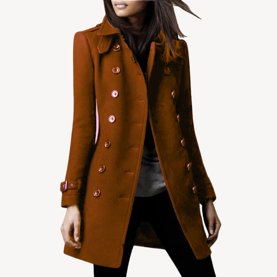 Women's Double-Breasted Mid-Length Peacoat