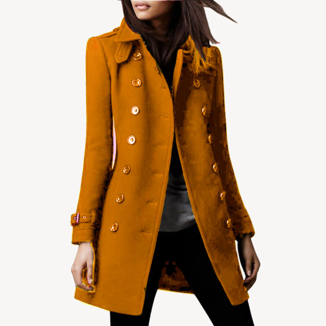 Women's Double-Breasted Mid-Length Peacoat