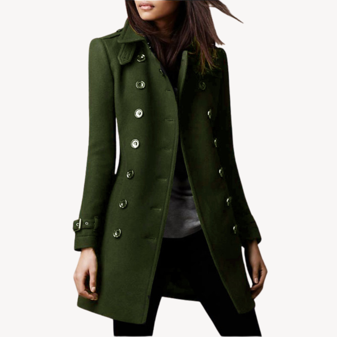 Women's Double-Breasted Mid-Length Peacoat