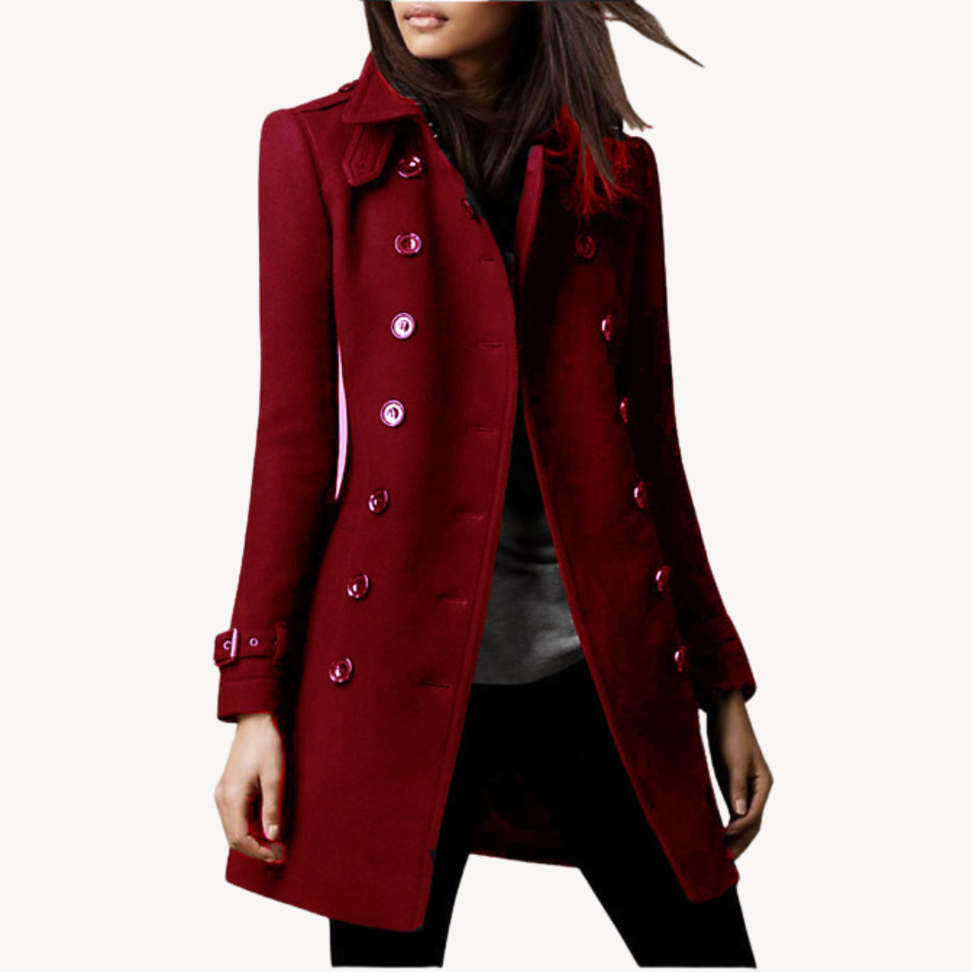 Women's Double-Breasted Mid-Length Peacoat