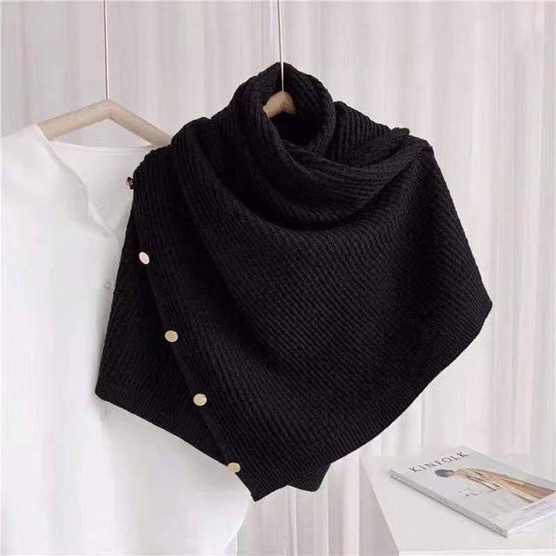 Women's Elegant Shawl - Monochrome Design