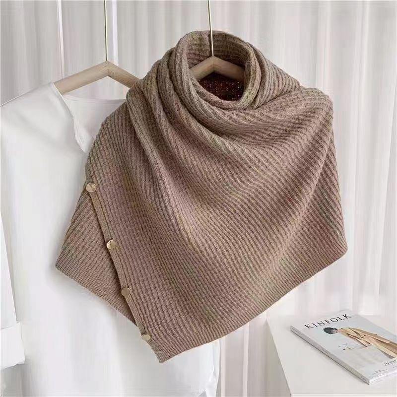 Women's Elegant Shawl - Monochrome Design