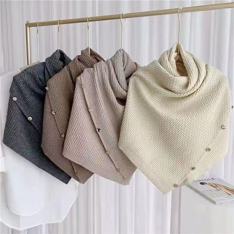 Women's Elegant Shawl - Monochrome Design