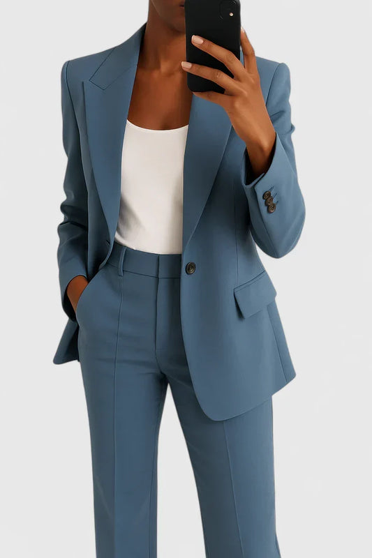 Women's Elegant Tailored Two-Piece Suit Set for Work and Evening