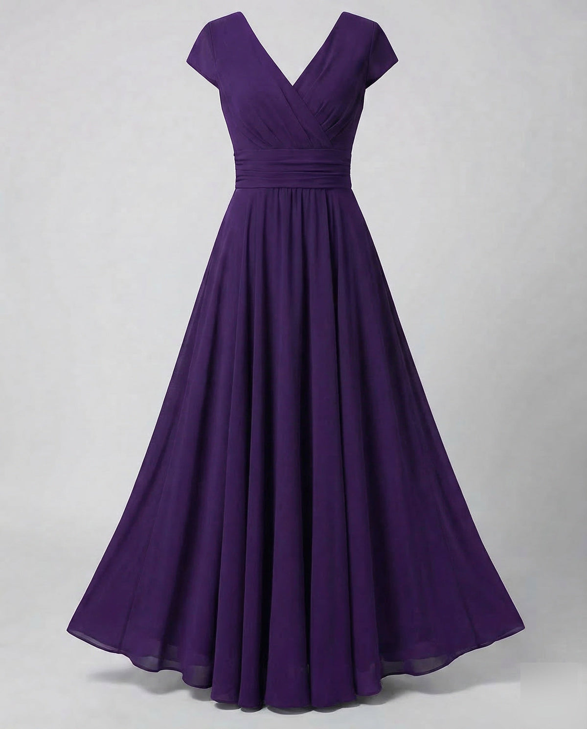 Women's Evening Maxi Dress with Pleated Swing Skirt