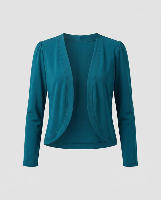 Women's Fitted Open-Front Shawl-Collar Bolero Blazer