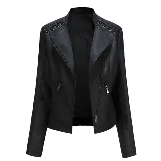 Women's Flattering-Cut Long-Sleeve Biker Jacket