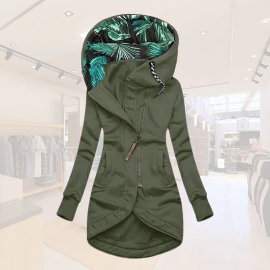 Women's Hooded Asymmetrical Longline Jacket