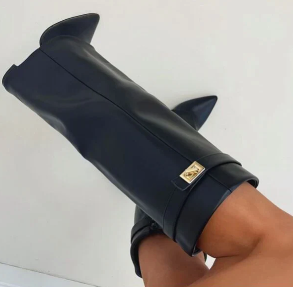 Women's Knee-High Foldover Boots with Textured Design