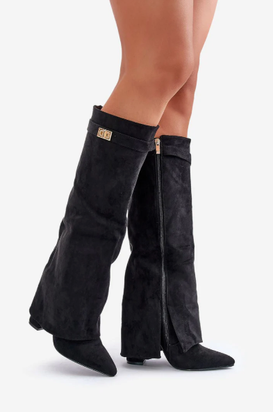 Women's Knee-High Foldover Boots with Textured Design
