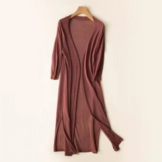 Women's Lightweight Open-Front Long Cardigan