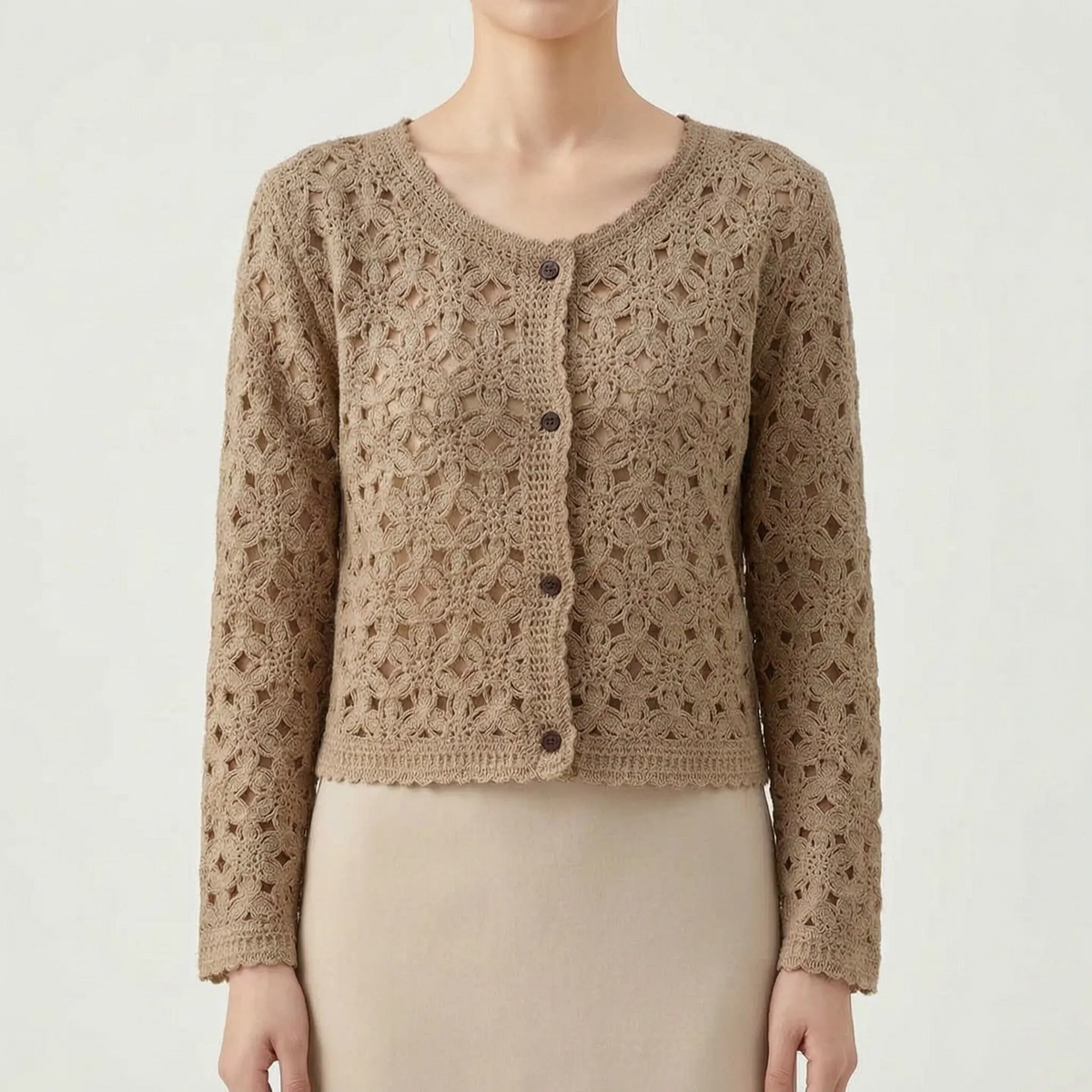 Women's Lightweight Openwork Cardigan