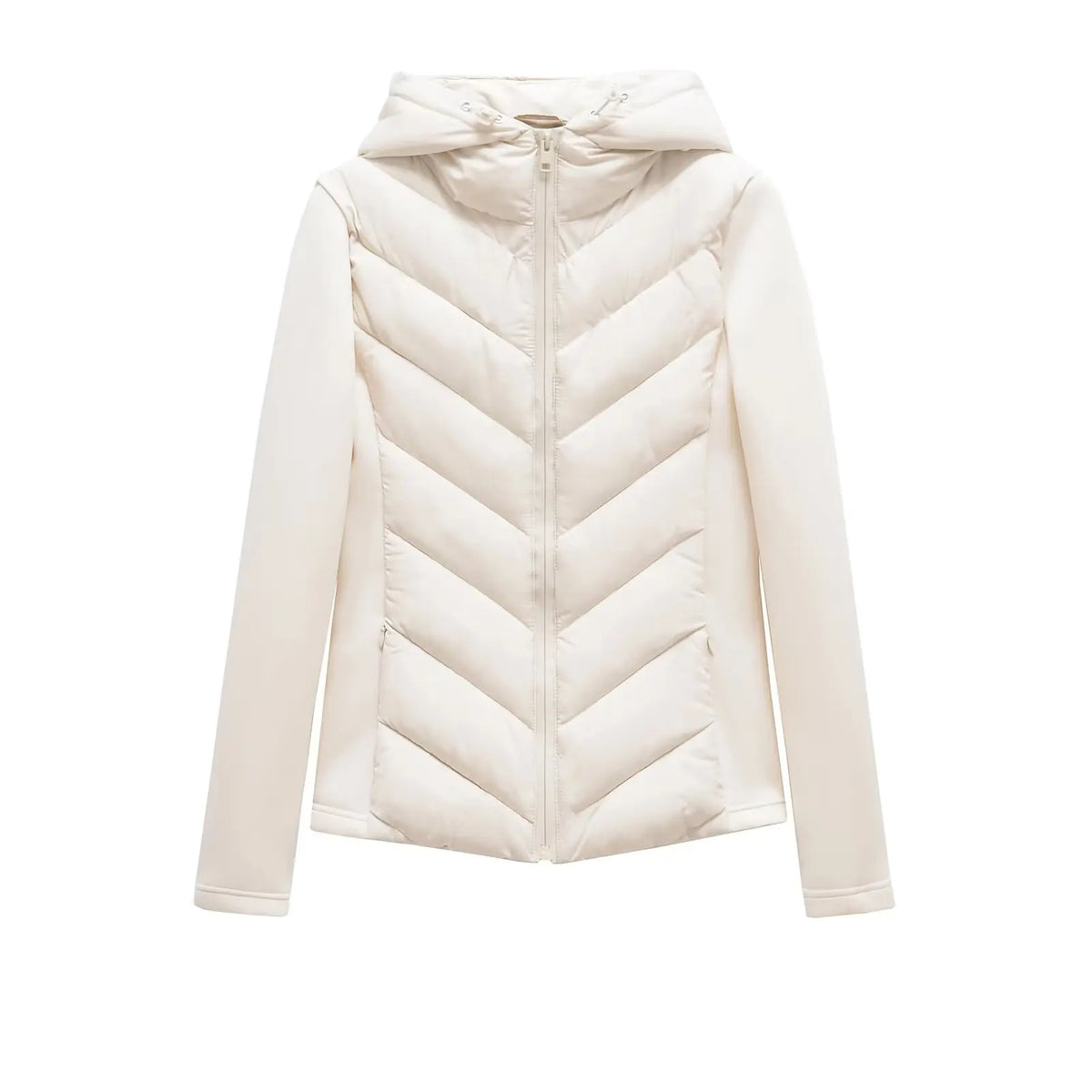 Women's Lightweight Quilted Winter Jacket with Hood and Hidden Pockets