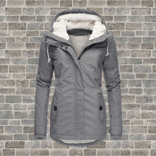 Women's Lined Winter Jacket – Warm with Pleated Details