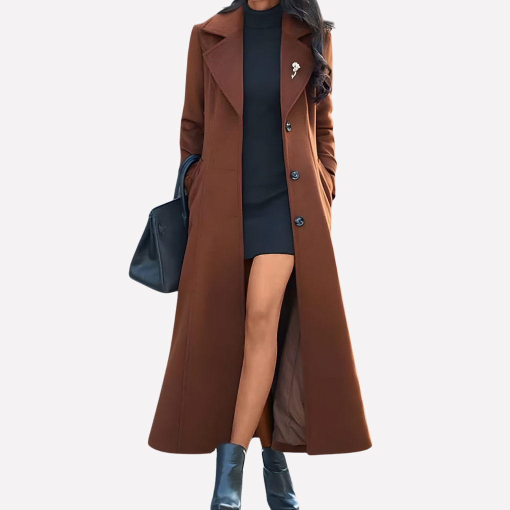 Women's Long Shawl-Collar Belted Coat