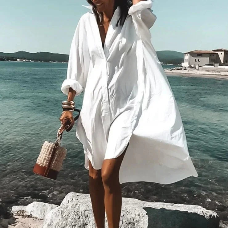 Women's Long-Sleeve Beach Cover-Up Shirt