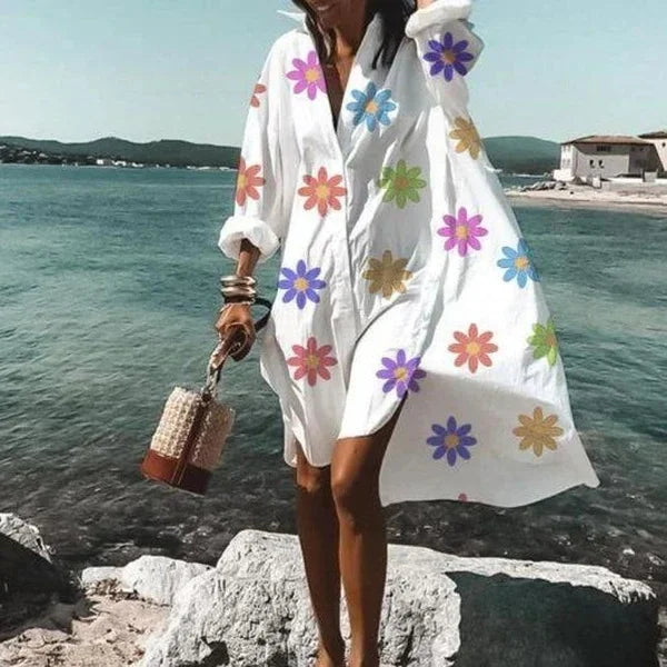 Women's Long-Sleeve Beach Cover-Up Shirt