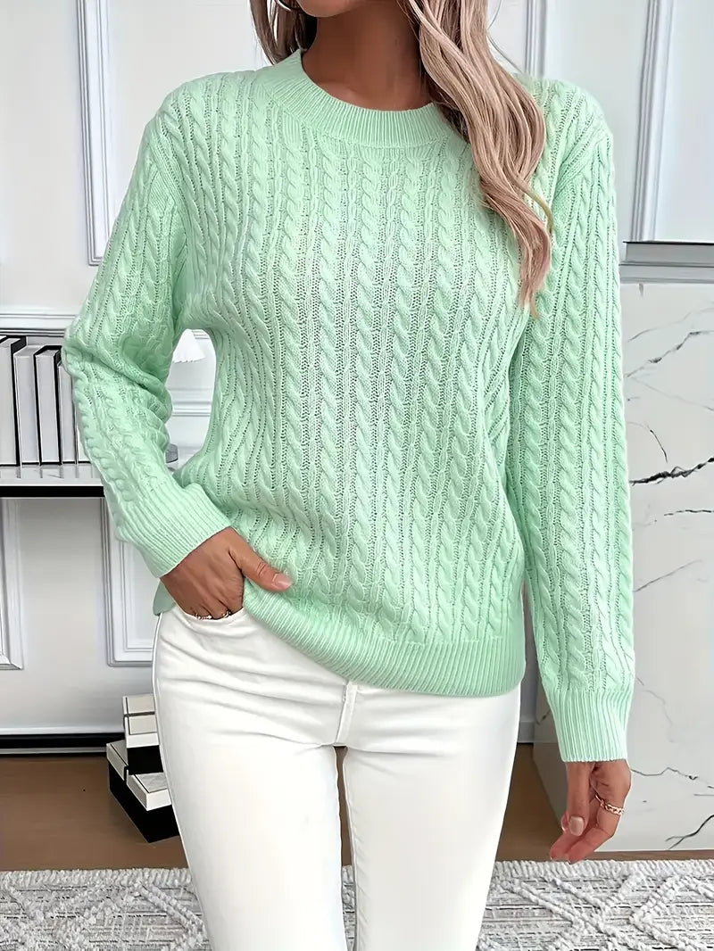 Women's Long Sleeve Cable Sweater