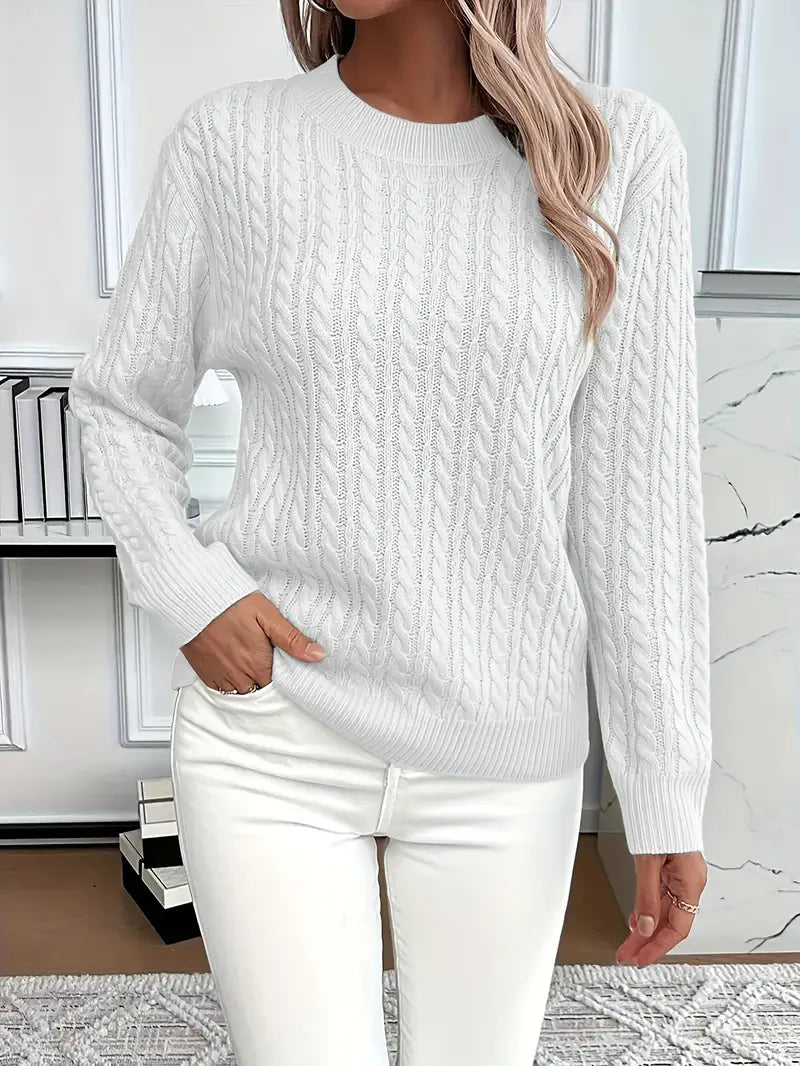 Women's Long Sleeve Cable Sweater