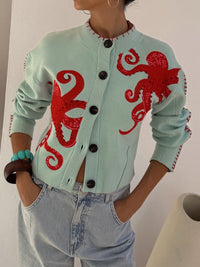Women's Octopus Pattern Cardigan