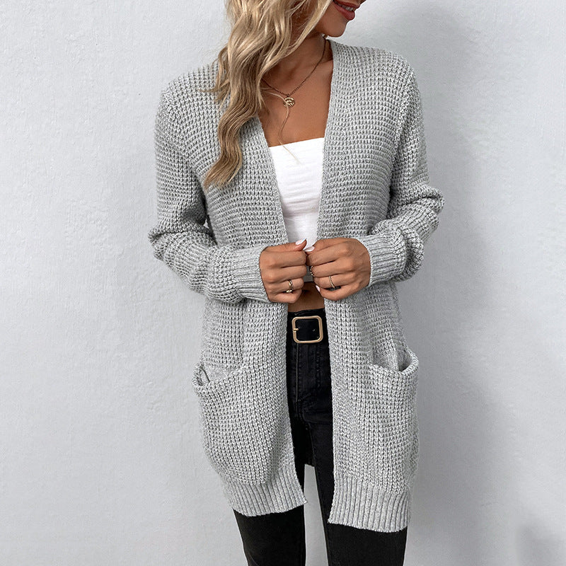 Women's Open Front Long Sleeve Cardigan