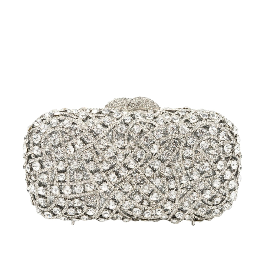 Women's Openwork Diamond Pattern Clutch
