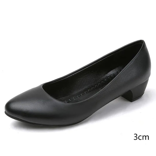 Women's Orthopedic Black Pumps with Cushioned Support