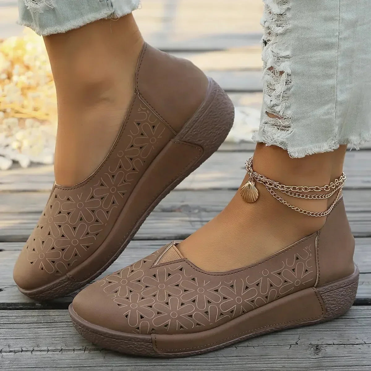 Women's Orthopedic Loafers with Wedge Sole
