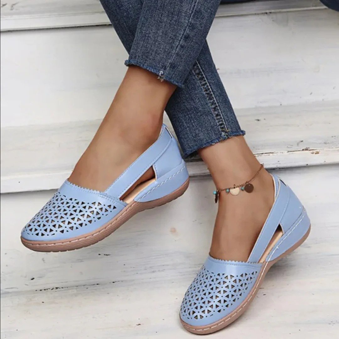 Women's Orthopedic Perforated Slip-On Walking Shoes