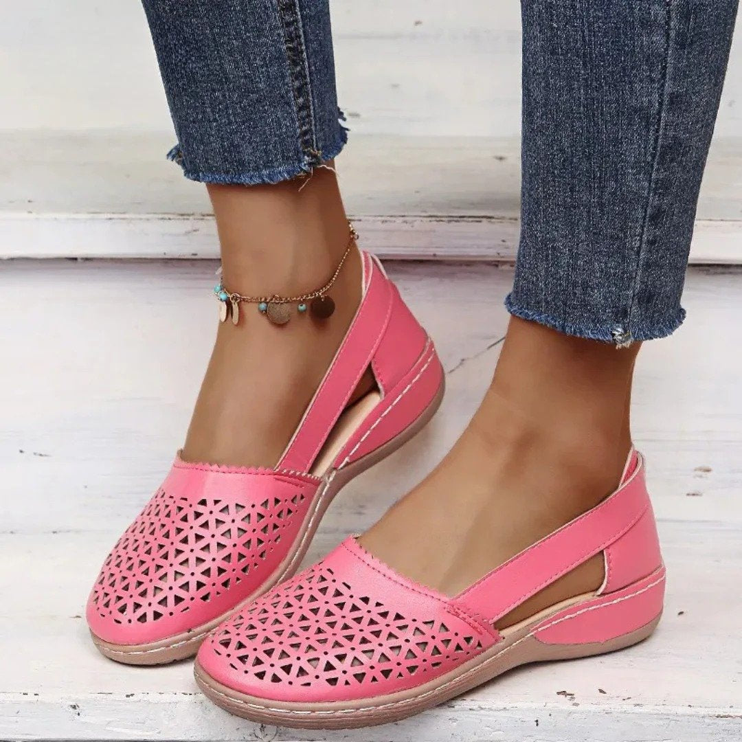Women's Orthopedic Perforated Slip-On Walking Shoes