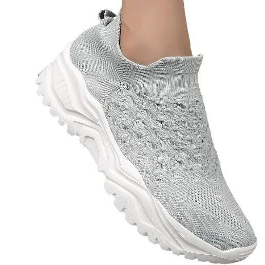 Women's Orthopedic Slip-On Sneakers - Orange White