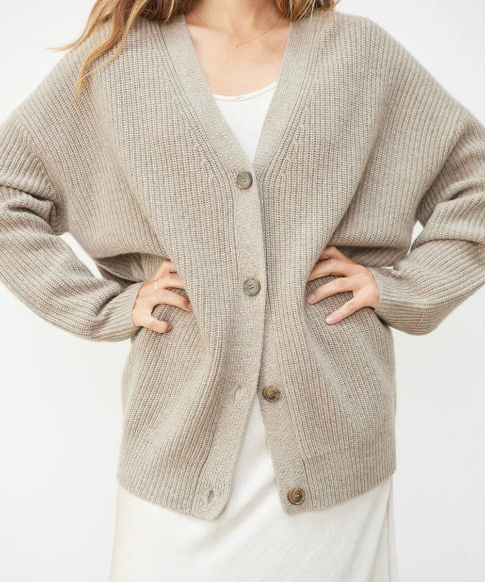 Women's Oversized Button-Front Cardigan