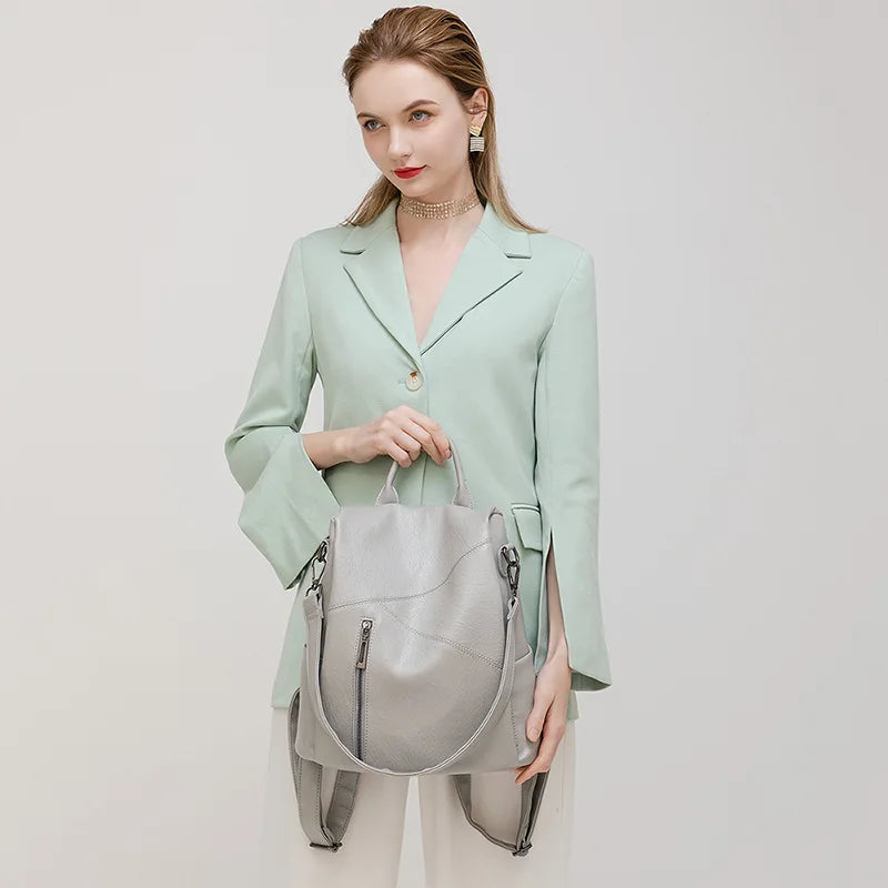Women's Patchwork Anti-Theft Travel Backpack