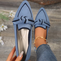 Women's Pointed-Toe Flats with Knotted Bow and Cushioned Insole