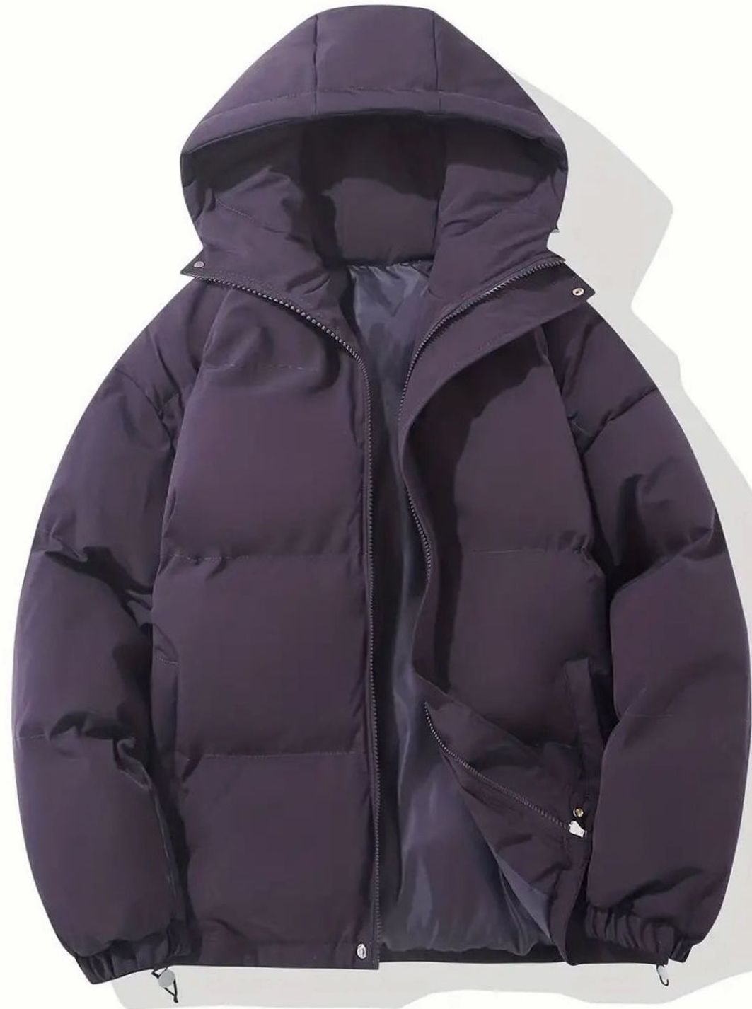 Women's Quilted Hooded Zip-Up Puffer Winter Jacket