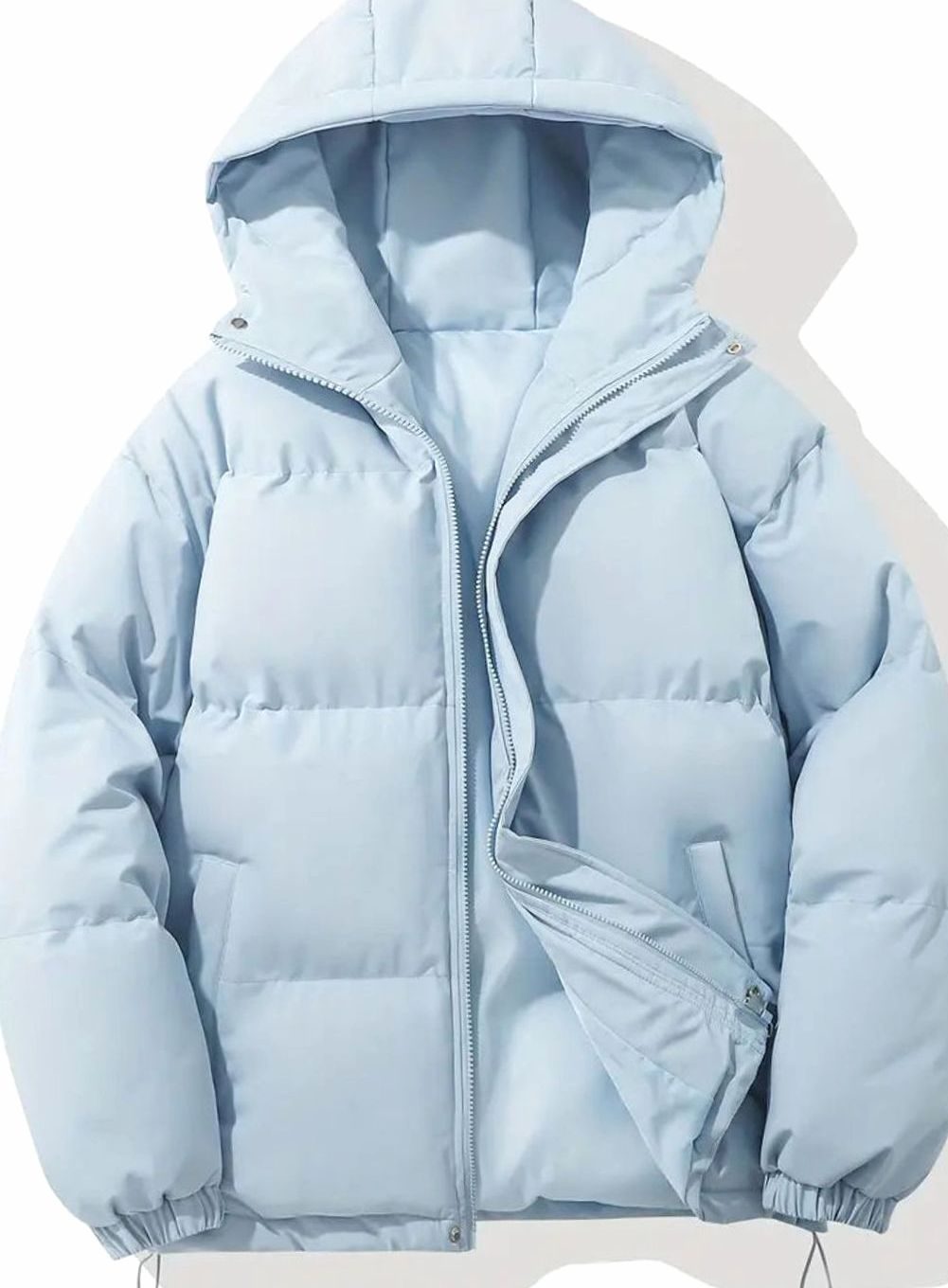 Women's Quilted Hooded Zip-Up Puffer Winter Jacket